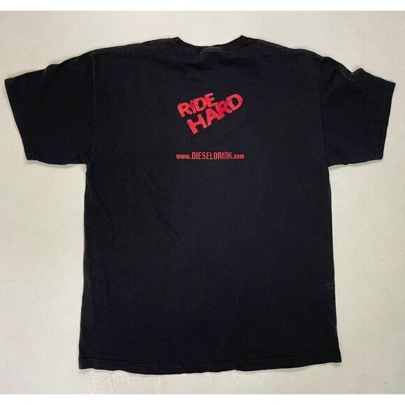 Diesel Energy Drink Ride Hard Graphic T-shirt Men XL Black Short Sleeve - Picture 1 of 8